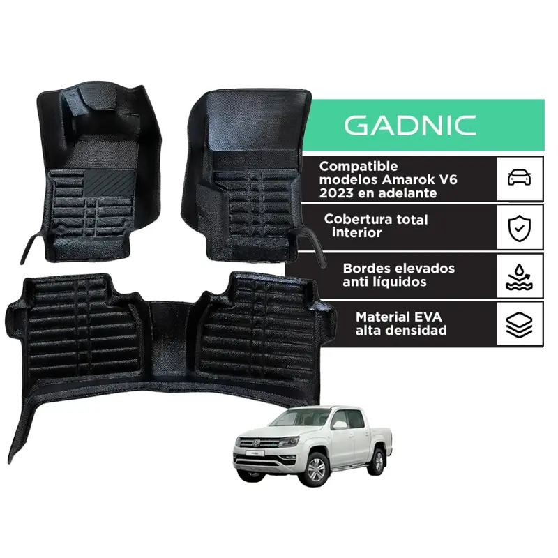Cubre Alfombras Para Volkswagen Amarok V6 Gadnic 2023+ Juego Completo