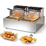 Freidora Eléctrica de Aceite Doble Canasto 12 Lts Novohome 