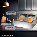 Freidora Eléctrica de Aceite Doble Canasto 12 Lts Novohome 