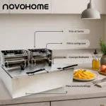 Freidora Eléctrica de Aceite Doble Canasto 12 Lts Novohome 
