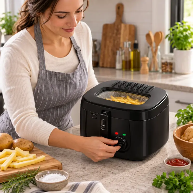 Freidora Electrica Deep Fry Smart Tek 2 Litros Aceite DF2016