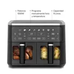Freidora De Aire Doble Smart-Tek Air Fry 9Lts AF2090D