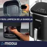 Freidora De Aire Sin Aceite Midow 3.5 Lts 1200w Display Led Negro