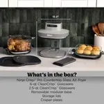 Freidora Ninja Crispi Pro Vidrio 6-en-1 1800W 450F 6Qt 2.5Qt