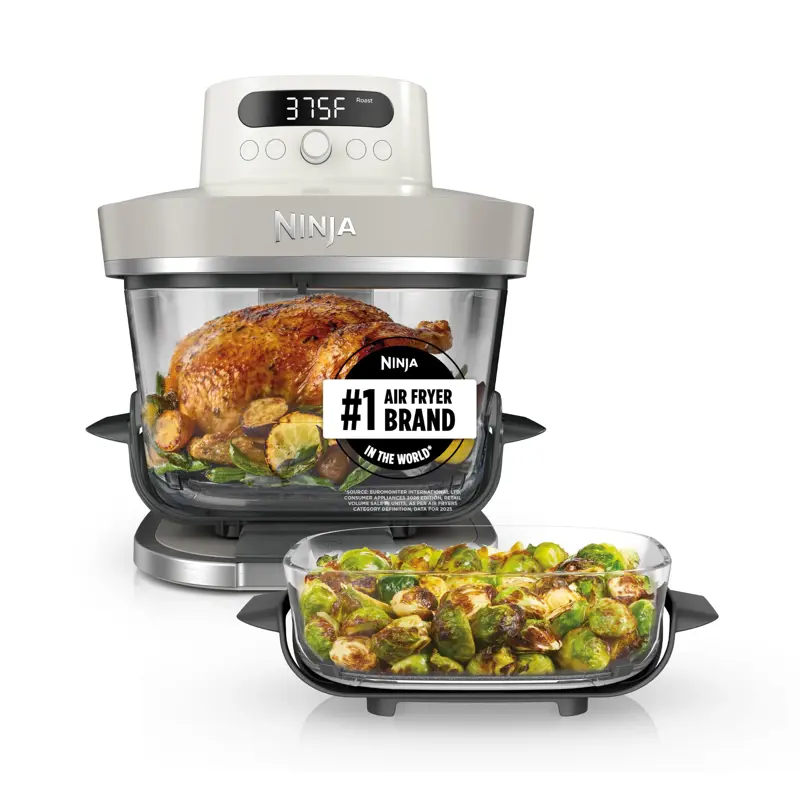 Freidora Ninja Crispi Pro Vidrio 6 en 1 1800W 450F 6Qt 2.5Qt