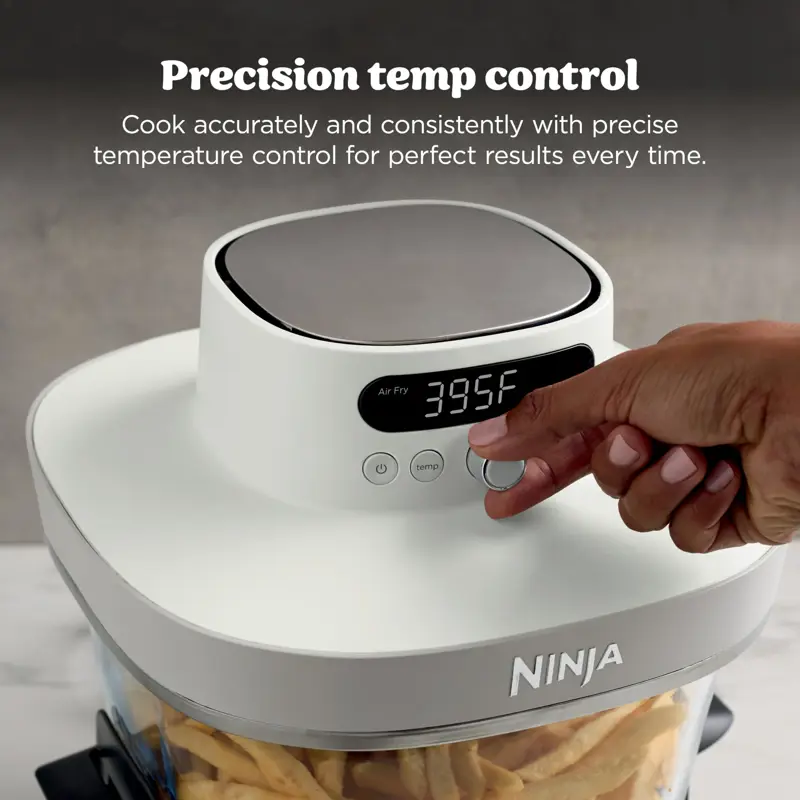 Freidora Ninja Crispi Pro Vidrio 6 en 1 1800W 450F 6Qt 2.5Qt