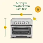 Horno Tostador Freidora de Aire Cuisinart TOA-70 1800W 0.6 Pies Cúbicos Acero Inoxidable
