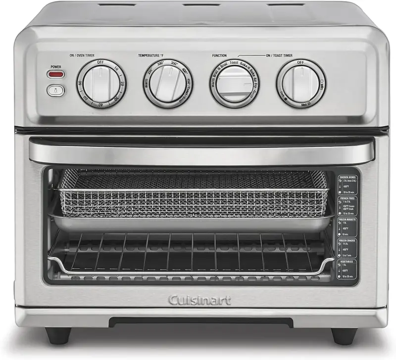Horno Tostador Freidora de Aire Cuisinart TOA 70 1800W 0.6 Pies Cúbicos Acero Inoxidable
