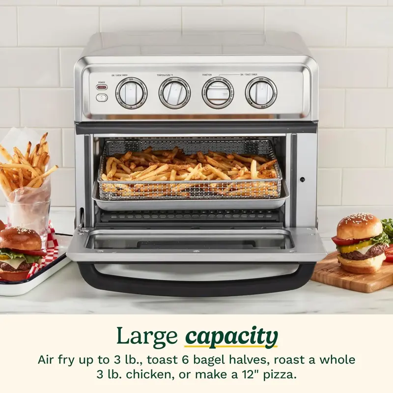 Horno Tostador Freidora de Aire Cuisinart TOA 70 1800W 0.6 Pies Cúbicos Acero Inoxidable