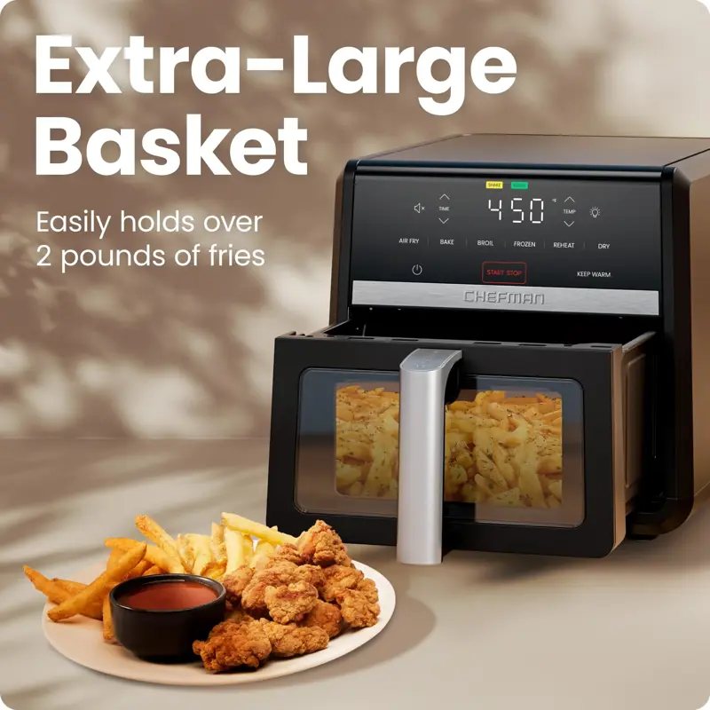 Freidora Chefman TurboFry 9 Qt 7 en 1 1750W 9 Quarts
