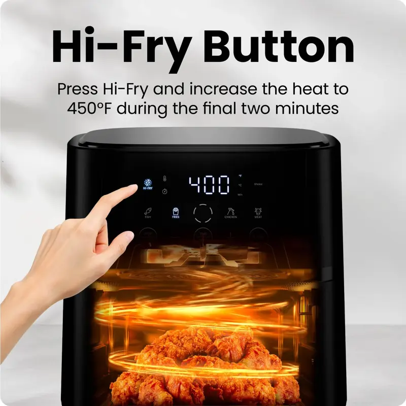 Freidora Chefman TurboFry Touch 6 Quart Negra
