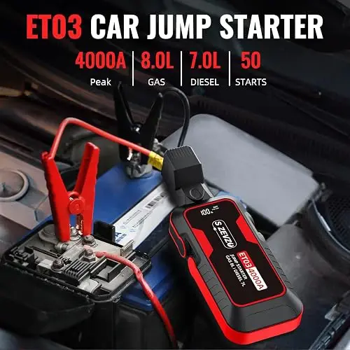Arrancador De Bateria S ZEVZO ET03 Portatil 12V