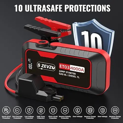 Arrancador De Bateria S ZEVZO ET03 Portatil 12V