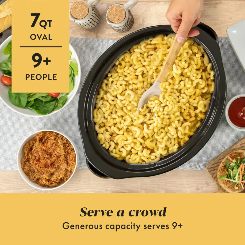 Ollas Cocina Lenta Crock Pot 7 Quart 8+ Personas Acero