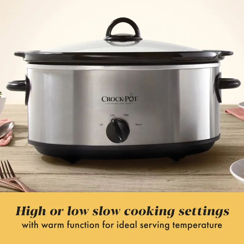 Ollas Cocina Lenta Crock Pot 7 Quart 8+ Personas Acero