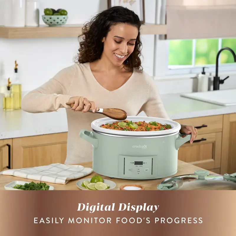 Ollas Cocina Lenta Crock Pot Serie 7 Quarts Verde Desierto