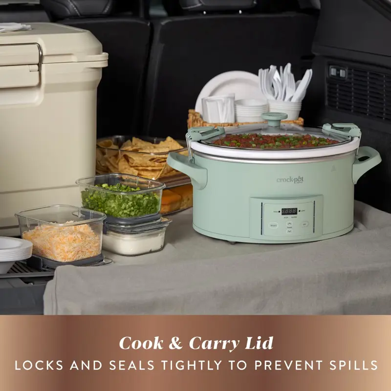 Ollas Cocina Lenta Crock Pot Serie 7 Quarts Verde Desierto