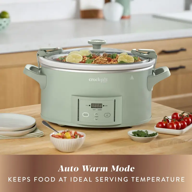 Ollas Cocina Lenta Crock Pot Serie 7 Quarts Verde Desierto