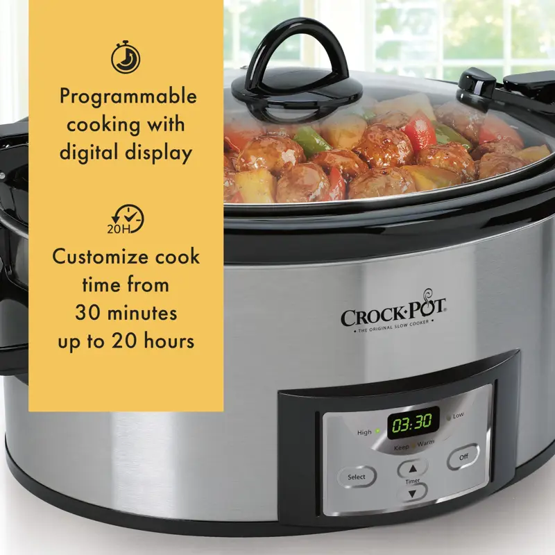Ollas Crock Pot 6 Quart acero inoxidable programable