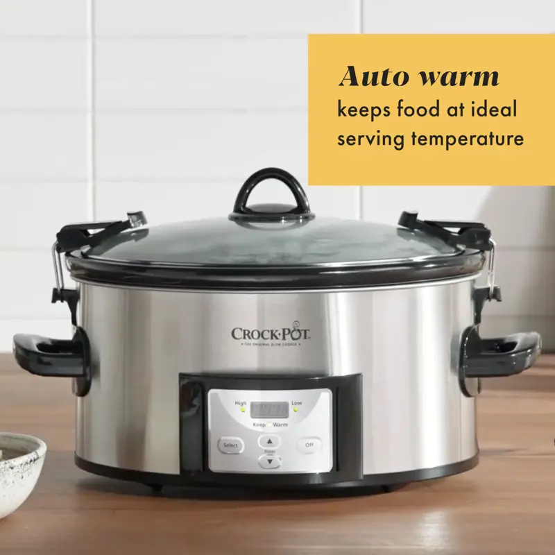 Ollas Crock Pot 6 Quart acero inoxidable programable