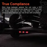 True Mods 15" LED 3 Red Trailer Light Bar