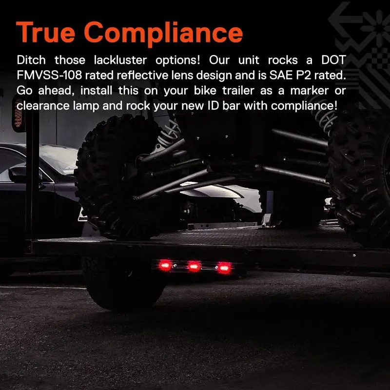 True Mods 15 LED 3 Red Trailer Light Bar