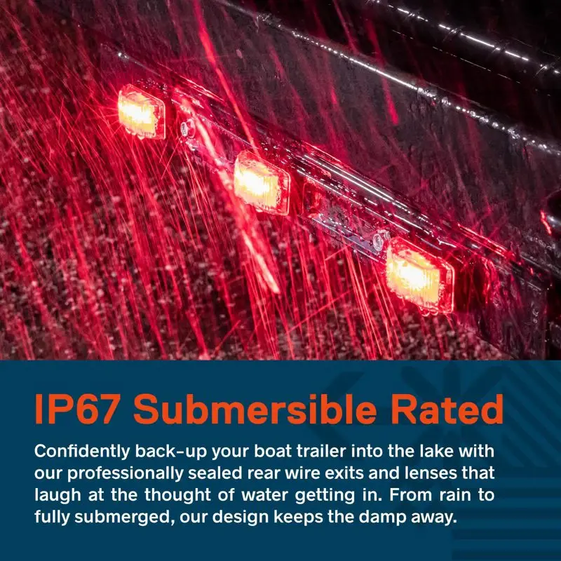 True Mods 15 LED 3 Red Trailer Light Bar