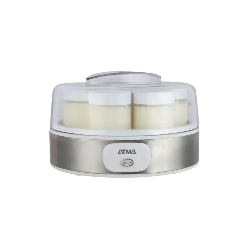 Yogurtera Atma YMAT26N Blanca con 7 Frascos de Vidrio de 150 mL y Tapa Transparente