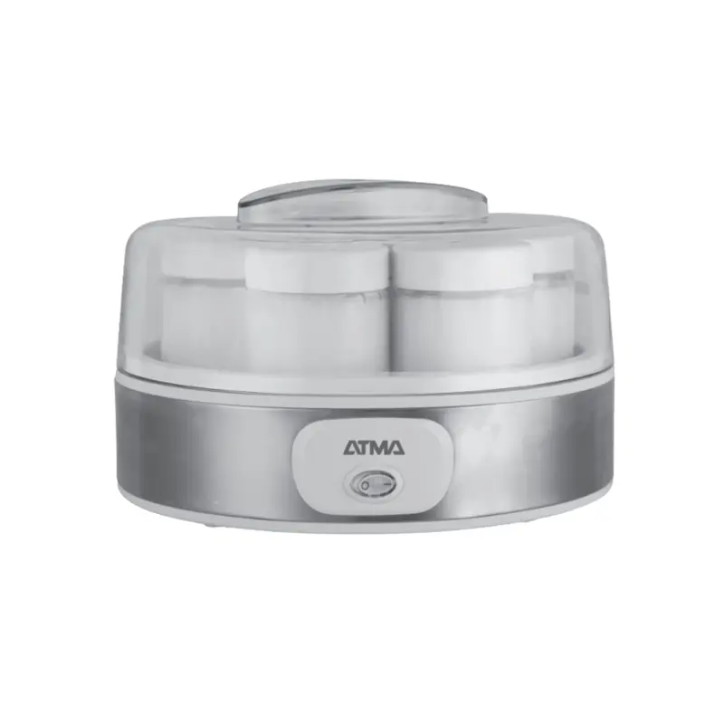 Yogurtera Atma YMAT26N Blanca con 7 Frascos de Vidrio de 150 mL y Tapa Transparente