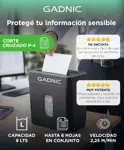 Trituradora de Papel Gadnic Corte Cruzado P 4 Capacidad 8 Litros