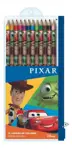 12 Lapices De Colores Con Estuche Pixar Disney Tapimovil