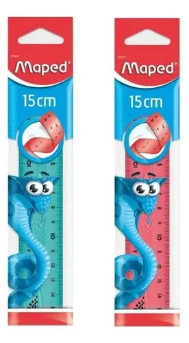 Pack De 2 Reglas Flexibles Maped Twistn Pulse De 15 Cm Turquesa Y Coral