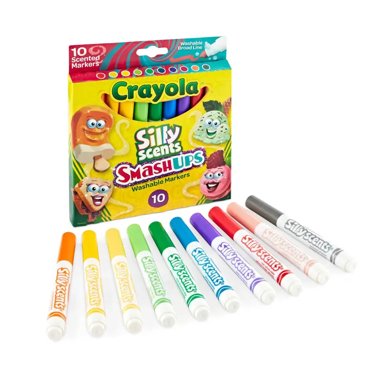Marcadores Crayola Silly Scents, lavables y anchos, paquete de 10