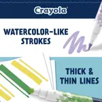 Marcadores Crayola de Puntas Dobles Cincel y Pincel, 12 unidades