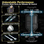 Auto RC TENSSENX 1/16 40 km/h 4WD Camioneta Monstruo Resistente al Agua