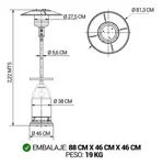 Calefactor Exterior Estufa Hongo Simil Mimbre Jk1009 Negro