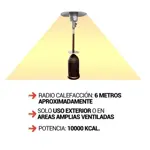 Calefactor Exterior Estufa Hongo Simil Mimbre Jk1009 Negro