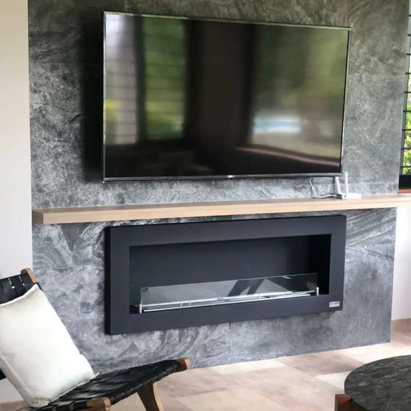 Chimenea moderna Calden Paris TB colgar 120 cm con Termostato Smart
