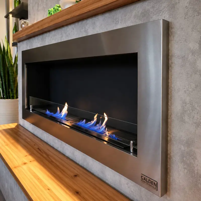 Chimenea moderna Calden Paris TB embutir 120 cm Acero Inoxidable