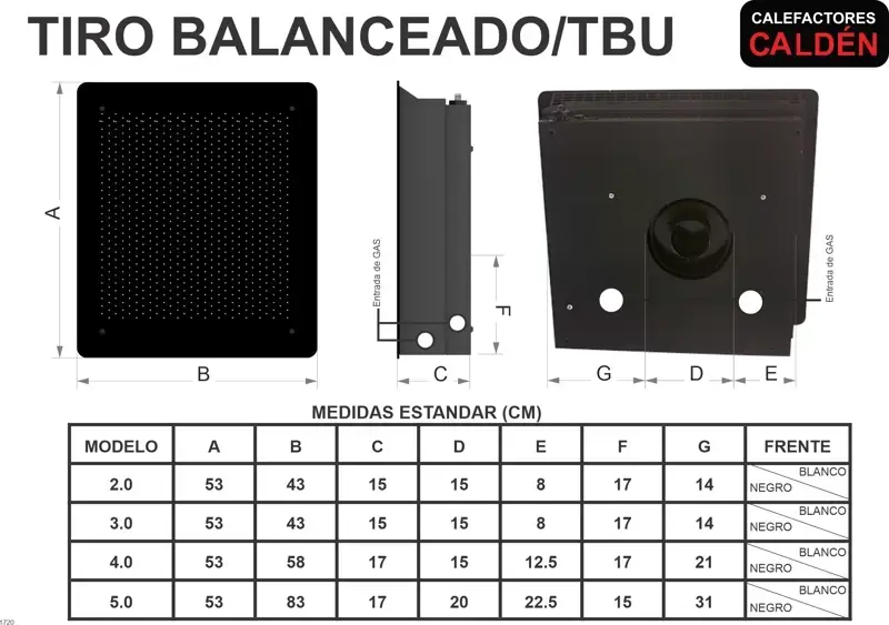 Calefactor Smart IOT a Gas Natural Tiro Balanceado U 2000 kcal Frente Blanco