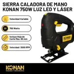 Sierra Caladora Konan Led 750w Vel Variable Pendular 3 Hojas