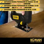 Sierra Caladora Konan Led 750w Vel Variable Pendular 3 Hojas