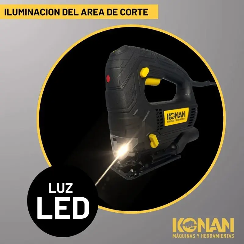 Sierra Caladora Konan Led 750w Vel Variable Pendular 3 Hojas