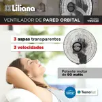 Ventilador De Pared Liliana Orbital 20 Pulgadas 3 Velocidades