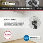 Ventilador De Pared Liliana Orbital 20 Pulgadas 3 Velocidades