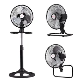 Ventilador home 3 En 1 65W 3 Velocidades KjhFh506 25.4 Cm Gris Metal Negro