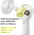 Ventilador portátil JISULIFE 6000 mAh con 20 horas de refrigeración recargable por USB
