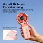 Ventilador portátil JISULIFE Life7, motor de alta potencia, 5000 mAh, rosa