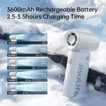 Ventilador de mano JISULIFE Life9 Turbo Power High Speed Air Grey