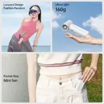 Ventilador de mano JISULIFE Life9 Turbo Power High Speed Air Grey